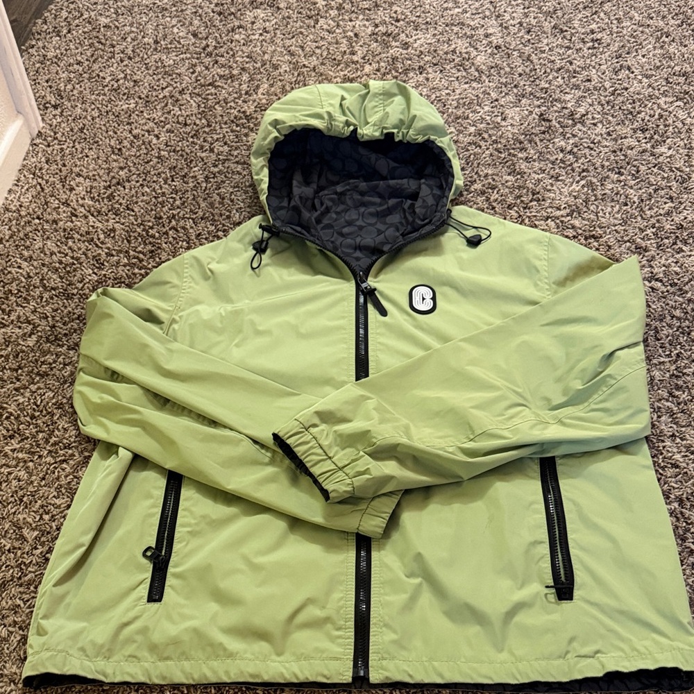 Light Green Hooded Windbreaker - Picture 1 of 4